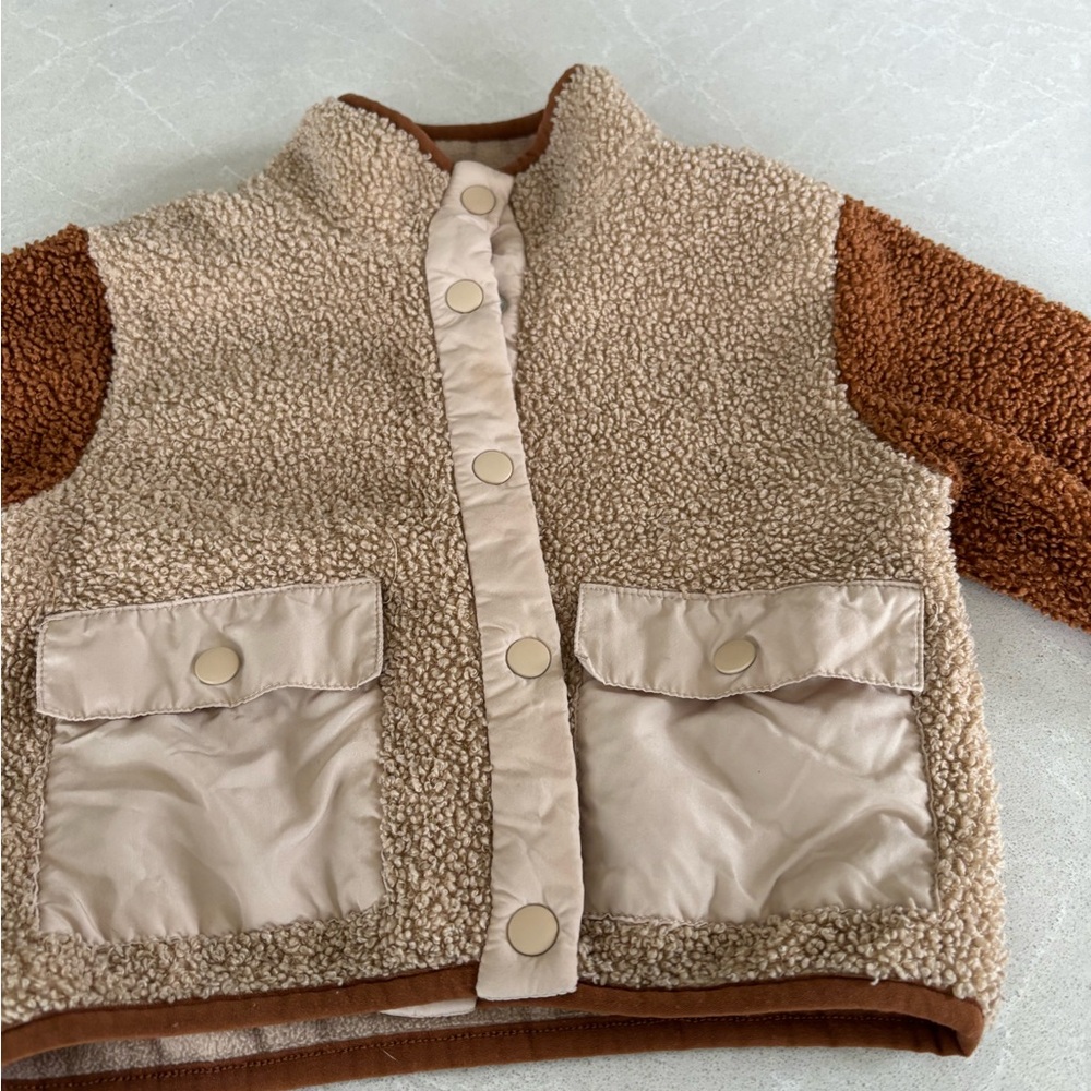 Little Earth Beige Sherpa Jacket